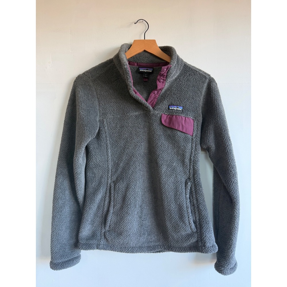 Patagonia Re-Tool Snap-T Pullover Grey Purple Fleece Jacket Gorpcore womens S